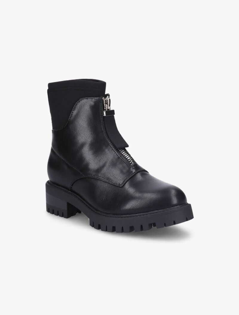 Bottines bi-matière à fermeture zip - Noir - 3