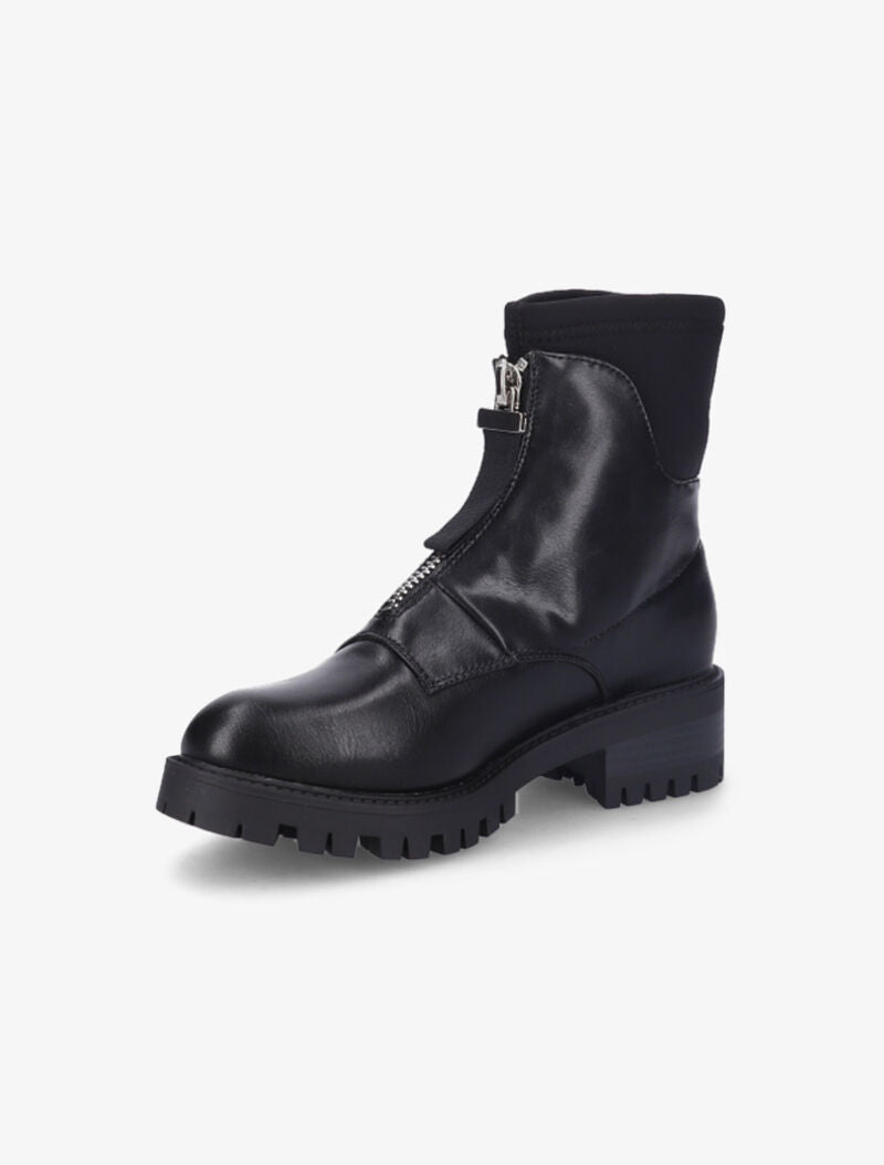 Bottines bi-matière à fermeture zip - Noir - 4
