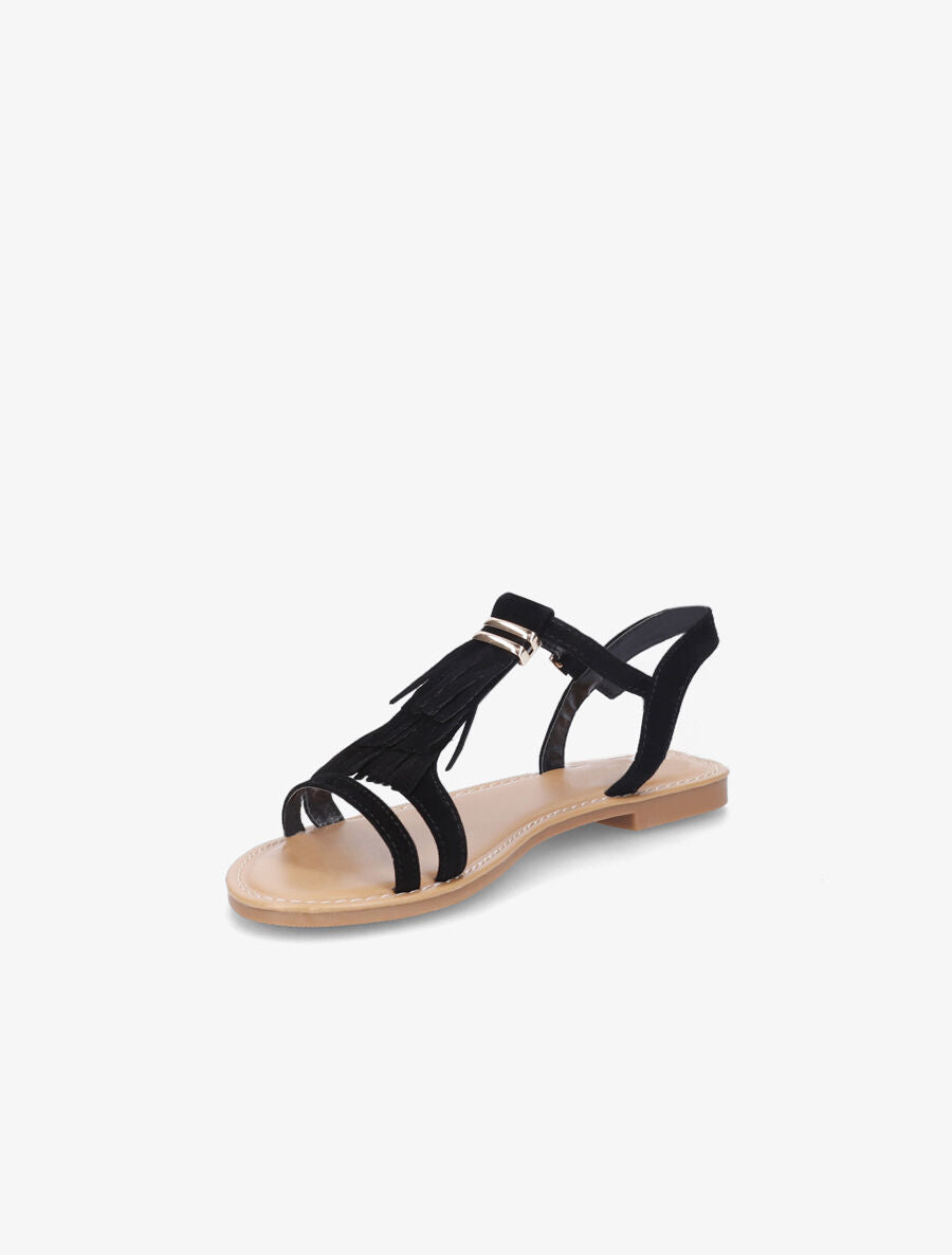 Nu-pieds à franges - Noir - 3