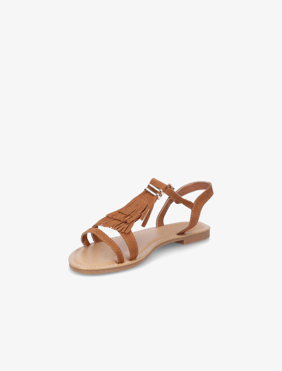 Nu-pieds à franges - Camel - 3