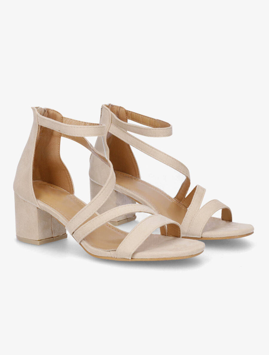 Sandales mi-haute en suédine - Beige - 4
