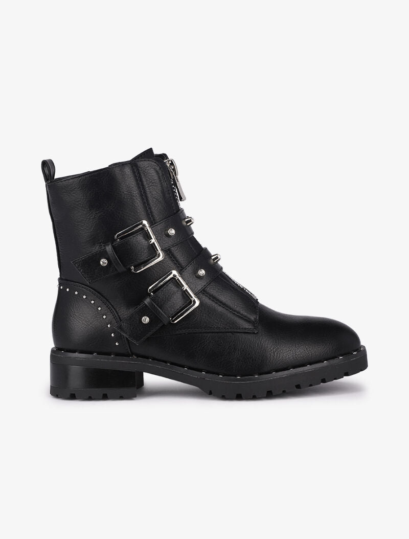 Boots en simili cloutées - Noir - 2