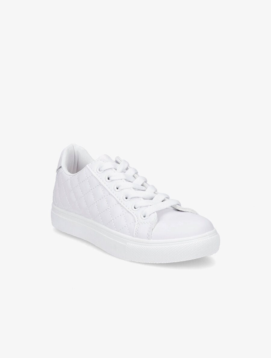 Sneakers en simili matelassés - Blanc - 2