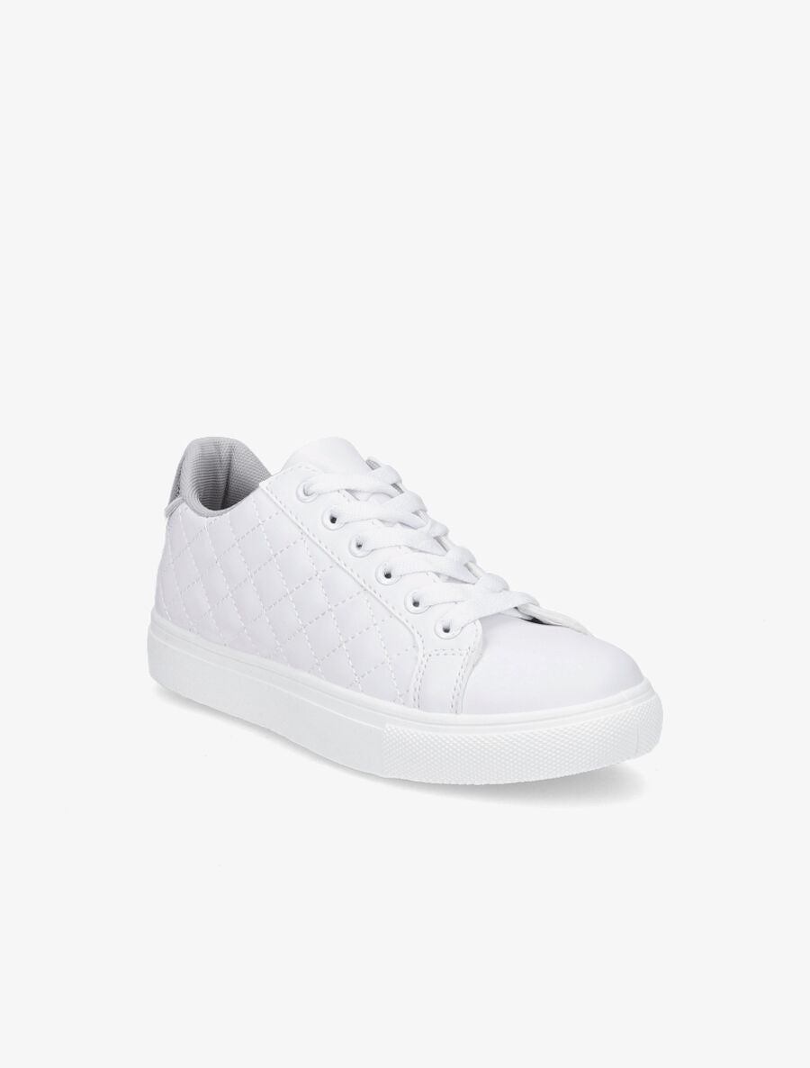 Sneakers en simili matelassés - Argent - 2