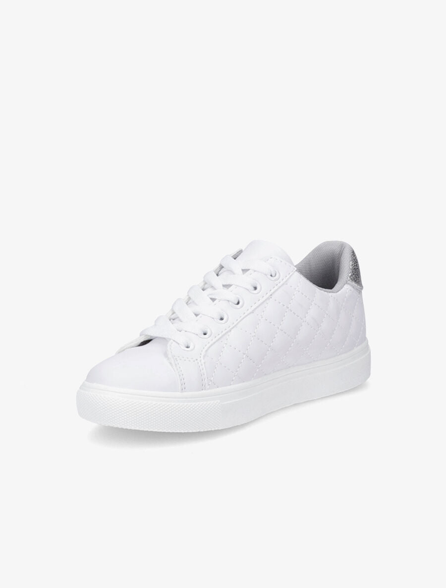 Sneakers en simili matelassés - Argent - 3