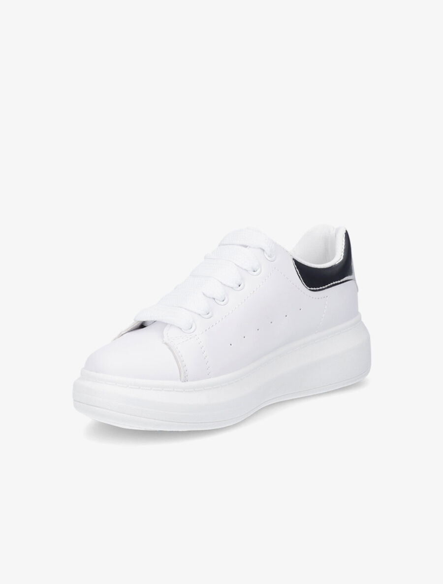 Sneakers à contrefort contrastant et lacets larges - Argent - 3
