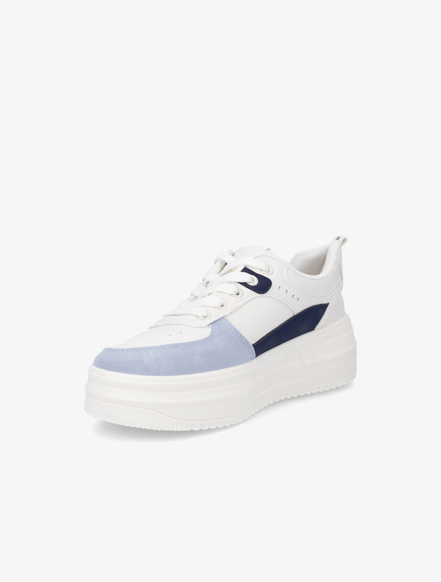 Sneakers en simili à plateforme - Bleu ciel - 3
