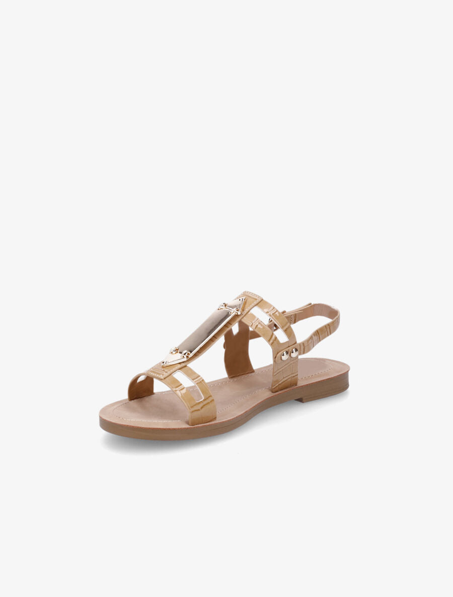 Nu-pieds effet croco - Beige - 3