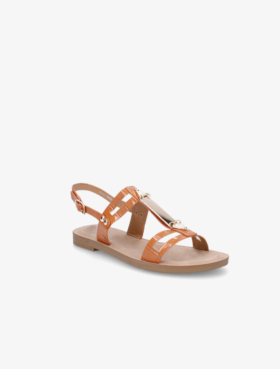 Nu-pieds effet croco - Orange - 2