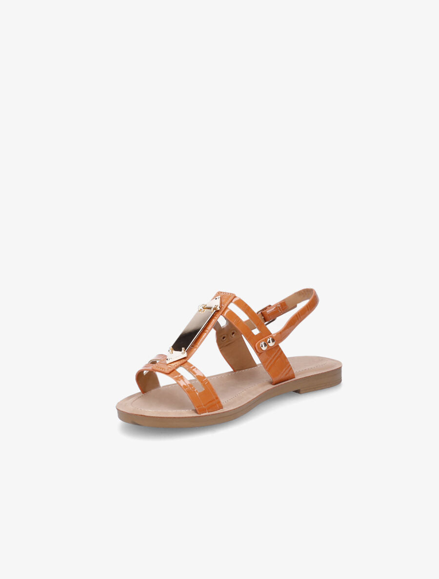Nu-pieds effet croco - Orange - 3