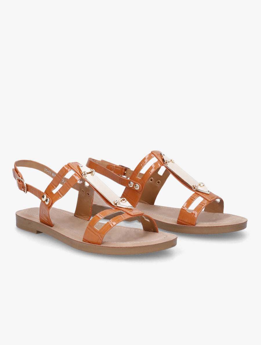 Nu-pieds effet croco - Orange - 4