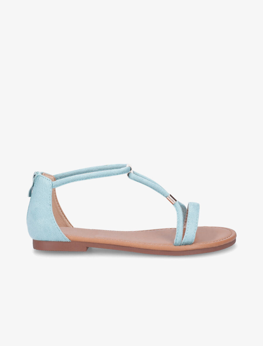 Nu-pieds en suédine - Bleu clair - 1