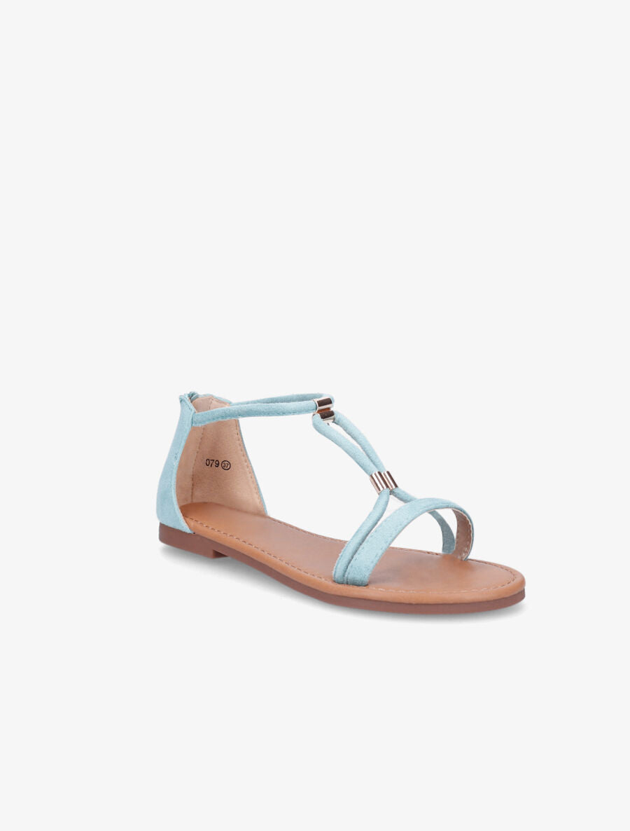 Nu-pieds en suédine - Bleu clair - 2