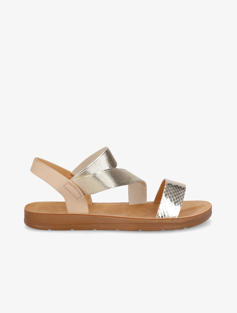 Nu-pieds élastiqués - Or - 1