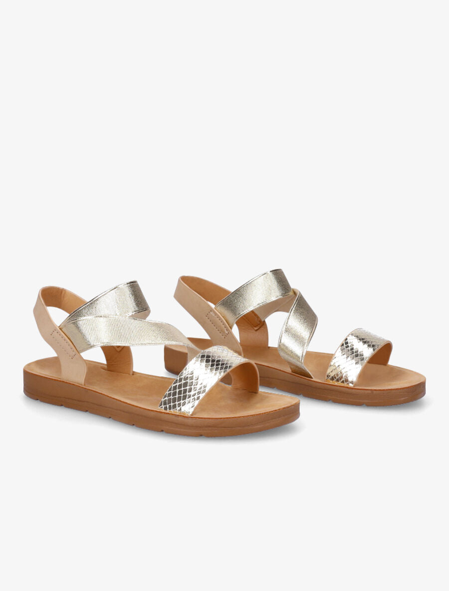 Nu-pieds élastiqués - Or - 4