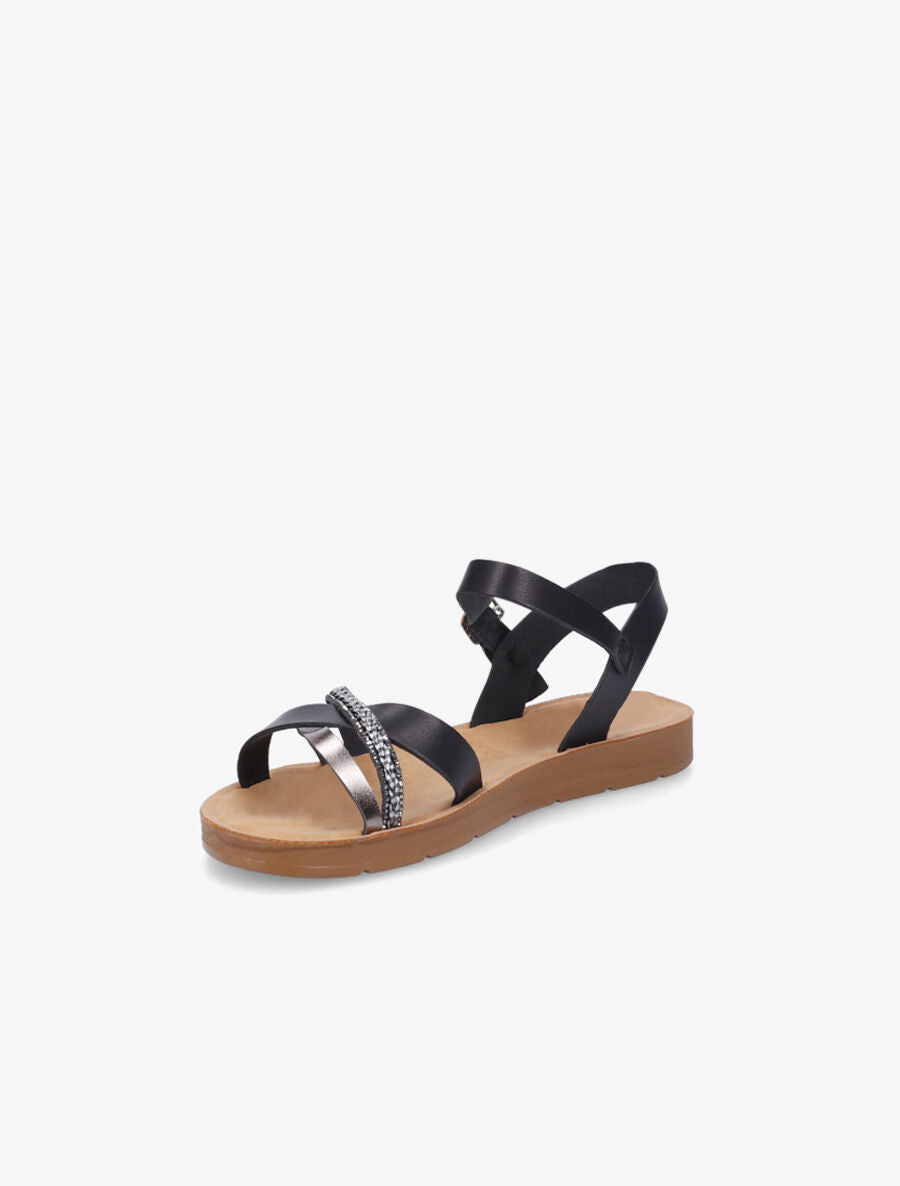 Nu-pieds en simili à strass - Noir - 3