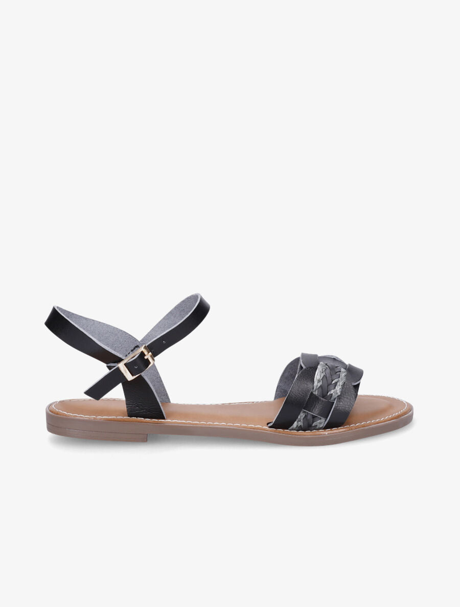 Nu pieds bi-matière uni - Noir - 1