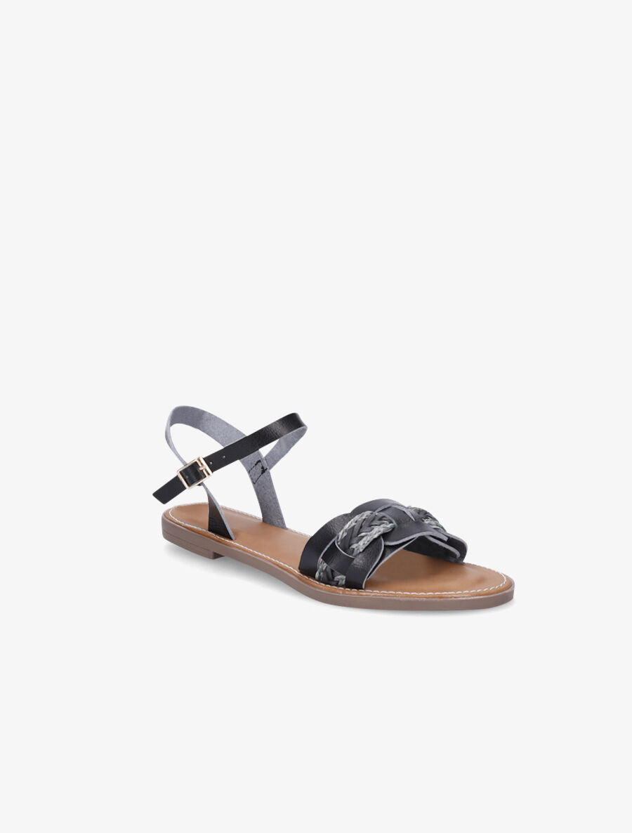 Nu pieds bi-matière uni - Noir - 2