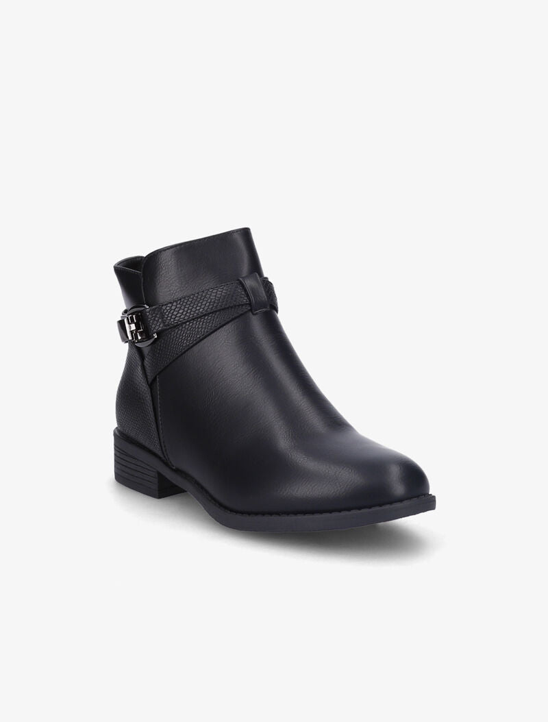 Bottines à bride à boucle clampée - Noir - 3