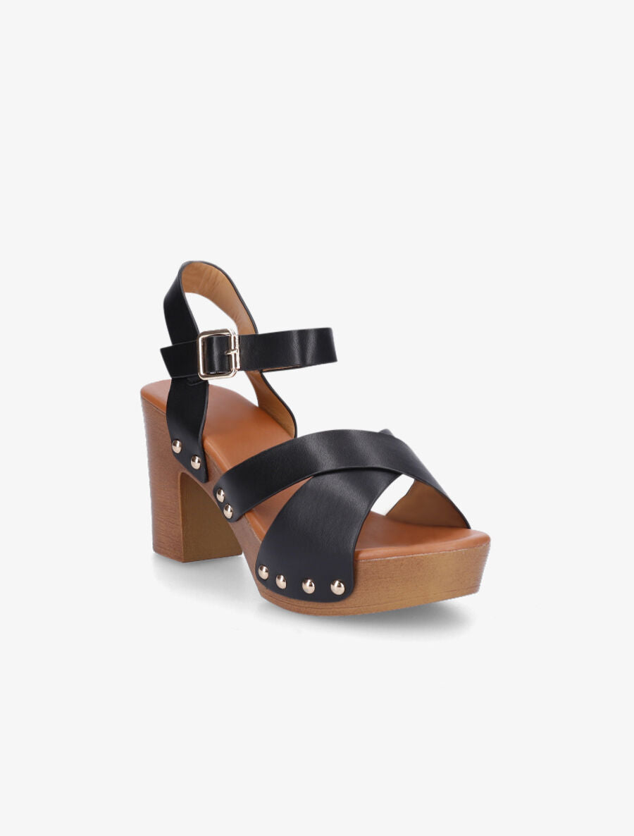 Sandales hautes style sabot - Noir - 2