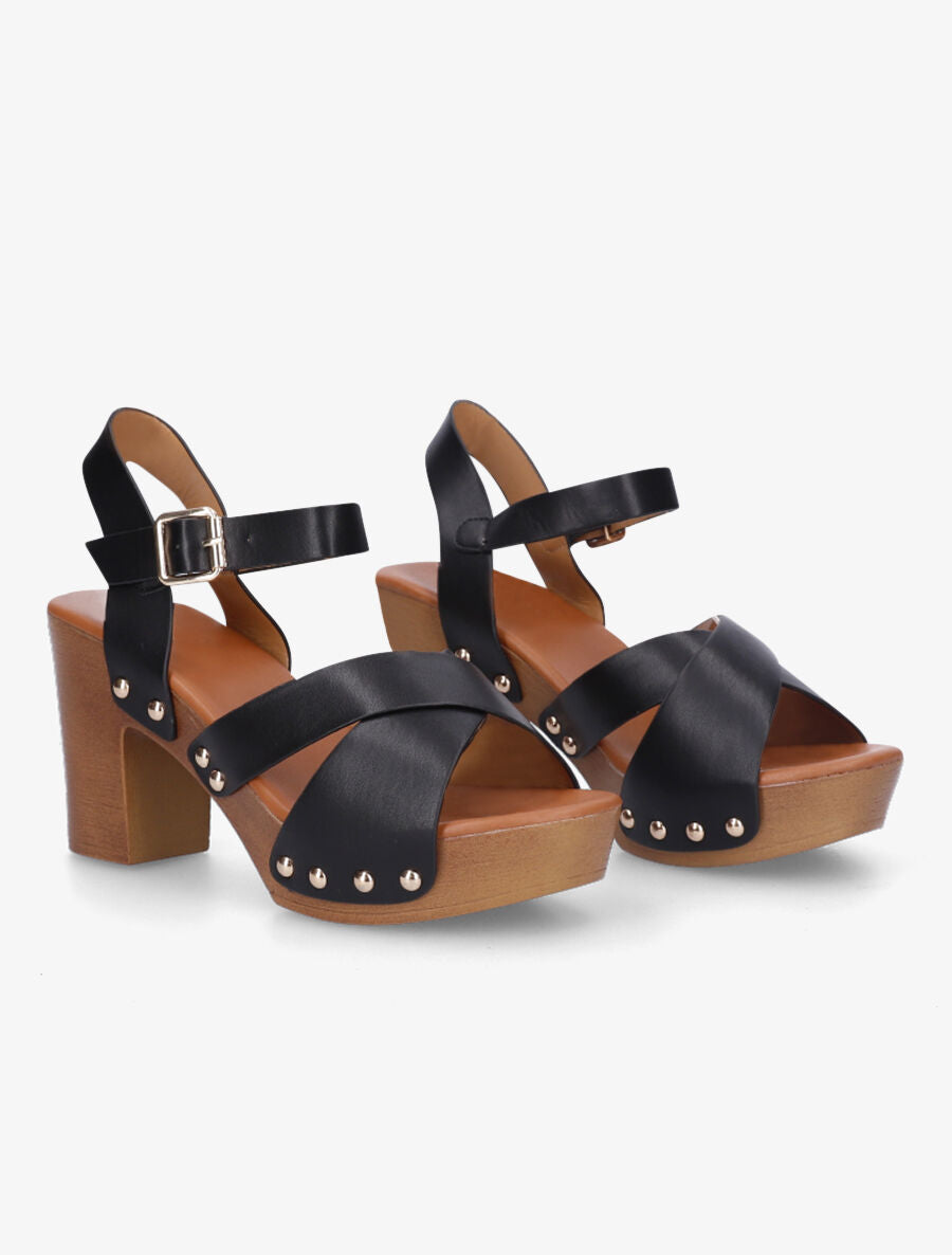Sandales hautes style sabot - Noir - 4