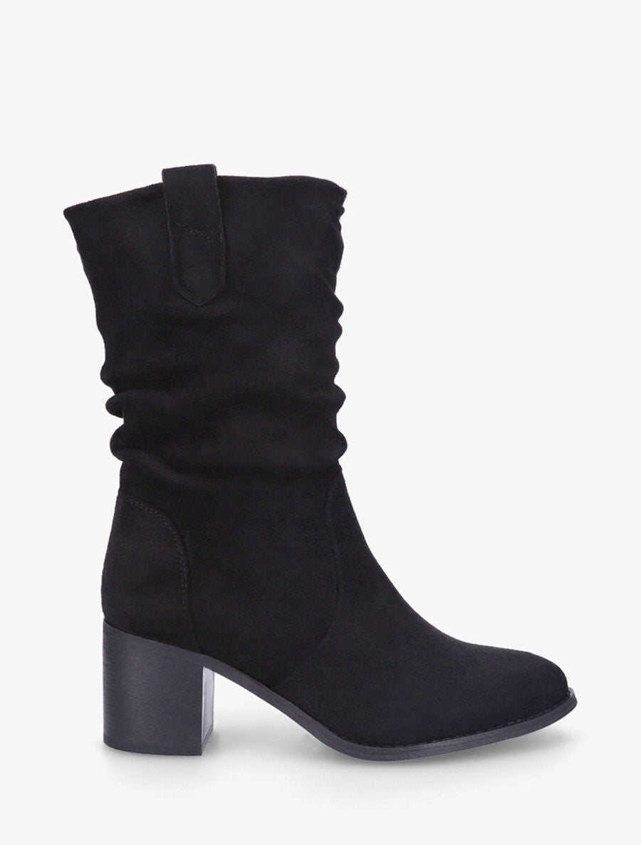 Bottines montantes mi-hautes en suédine - Noir - 6