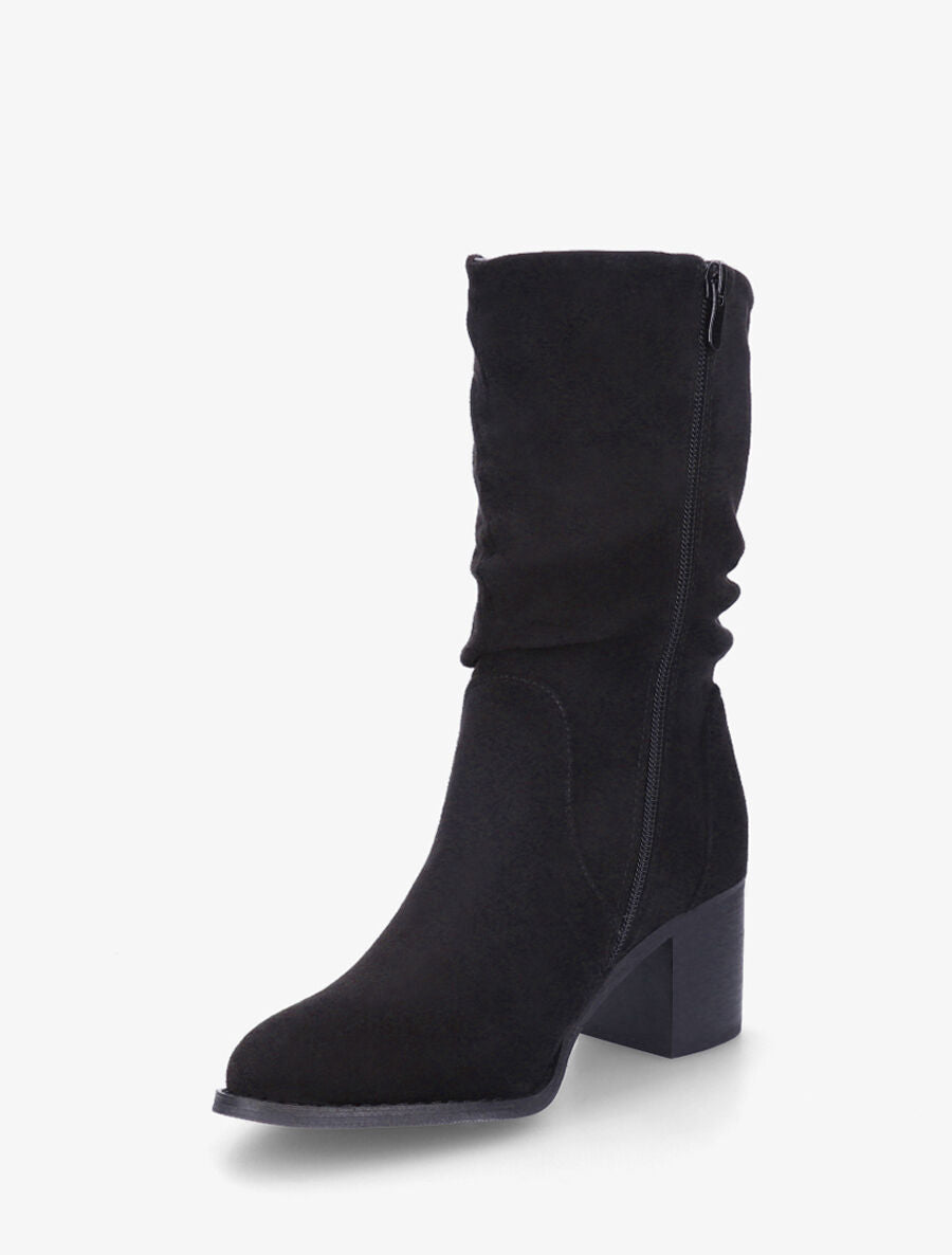 Bottines montantes mi-hautes en suédine - Noir - 3