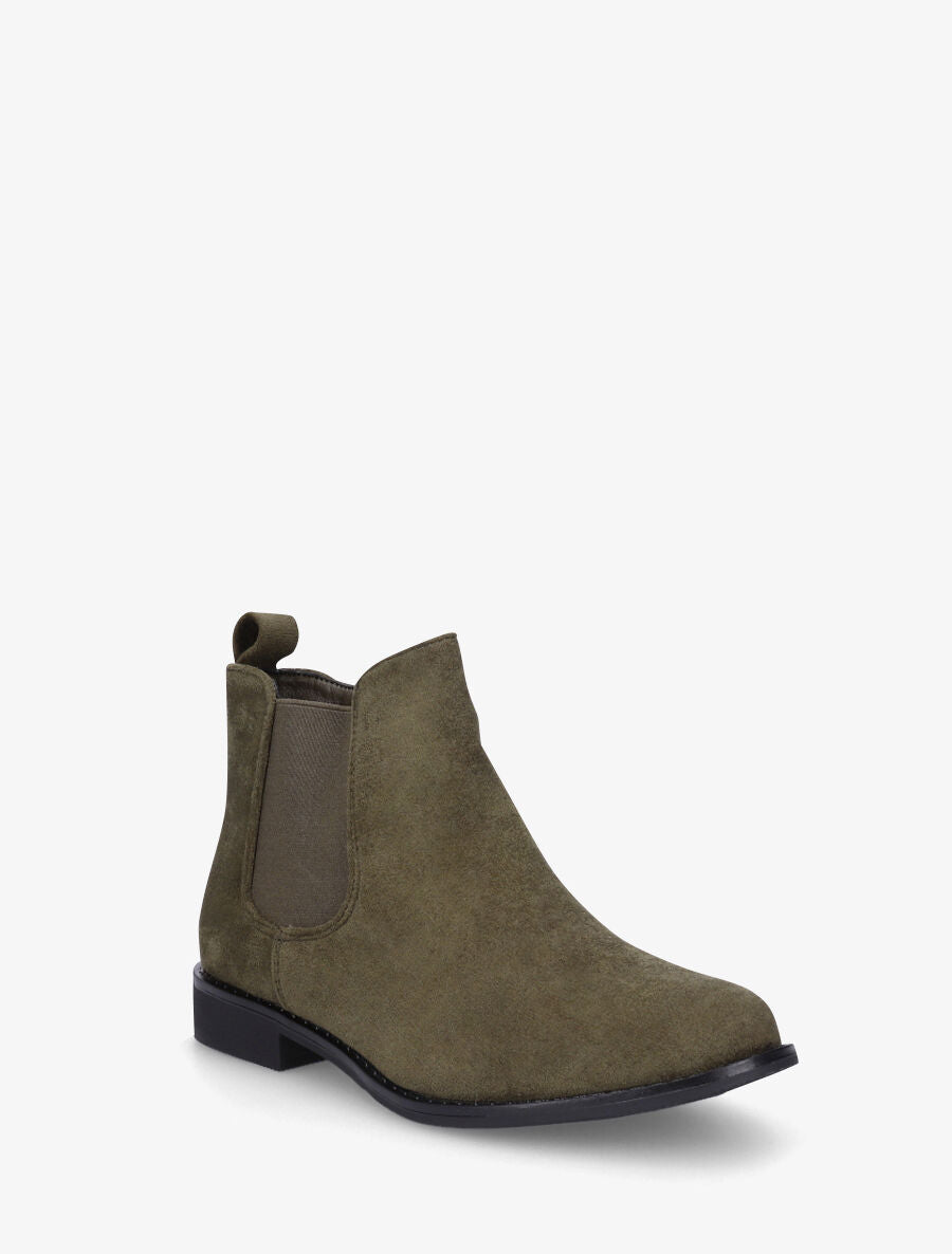 Bottines plates en suédine - Kaki - 2
