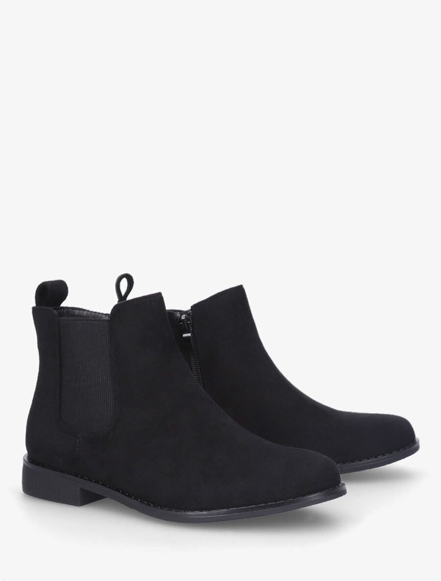 Bottines plates en suédine - Noir - 4
