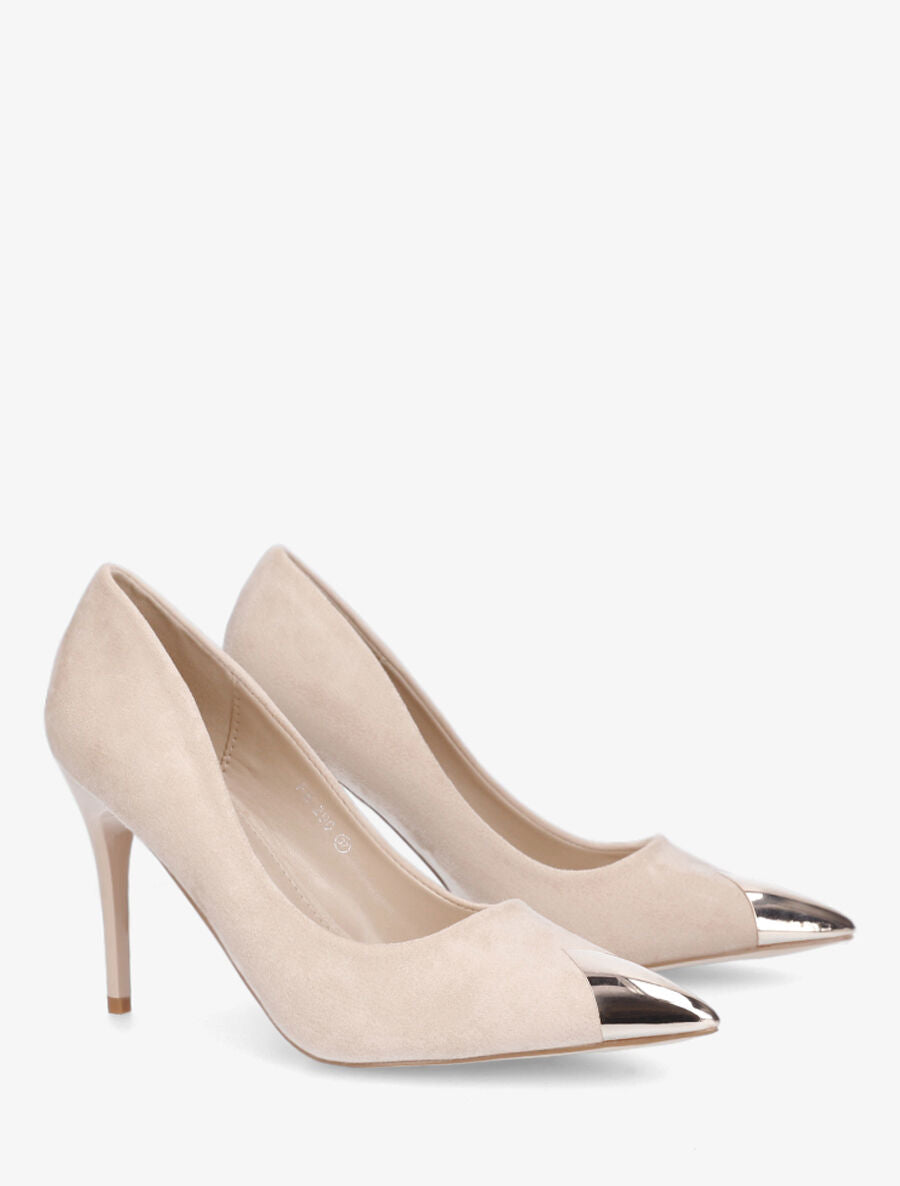 Escarpins hauts en suédine - Beige - 4