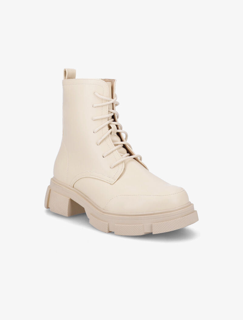 Bottines chunky à lacets - Beige - 3