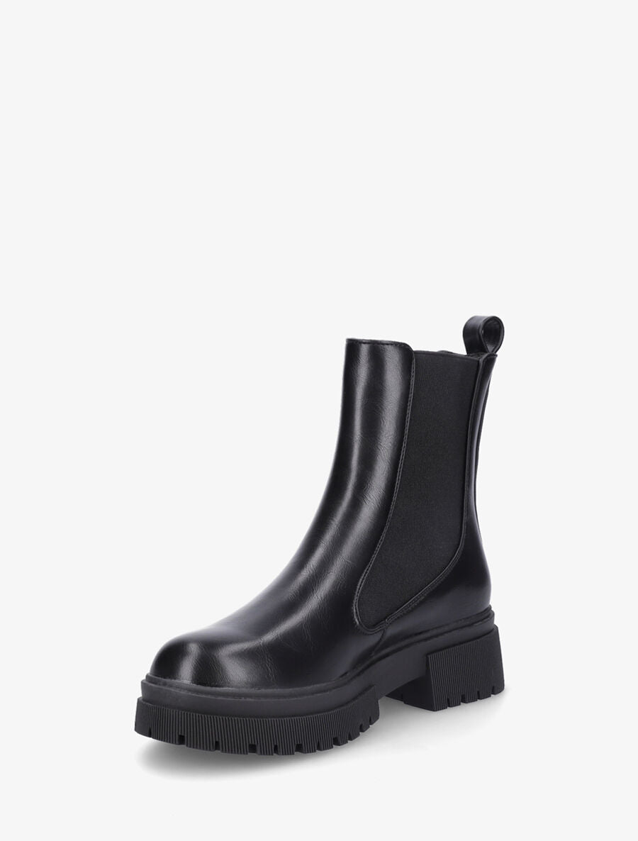 Bottines en simili élastiquée - Noir - 3