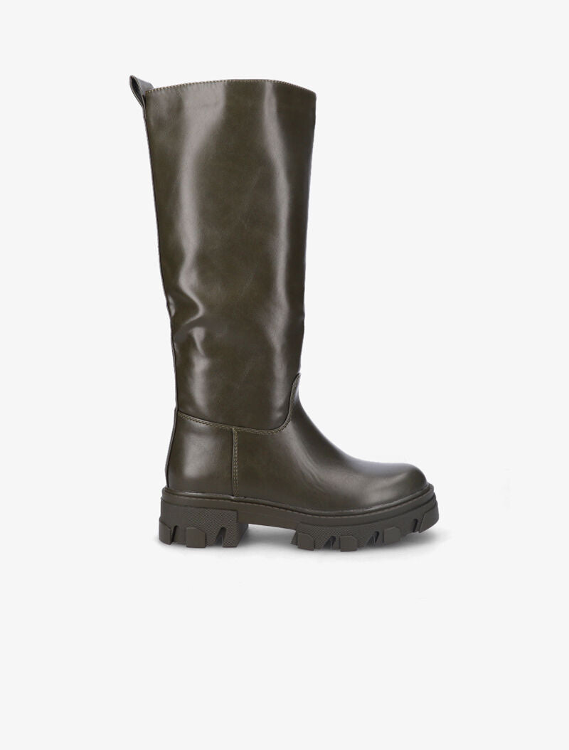 Bottes unies à semelles stylisées - Kaki - 2