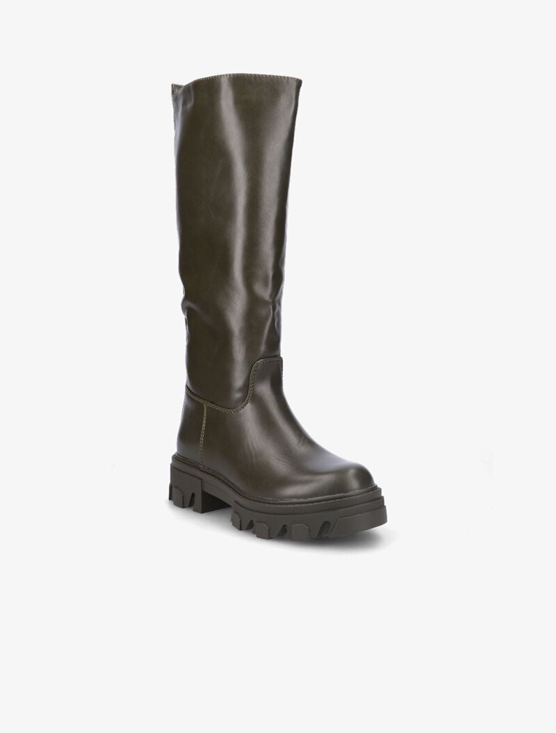 Bottes unies à semelles stylisées - Kaki - 3