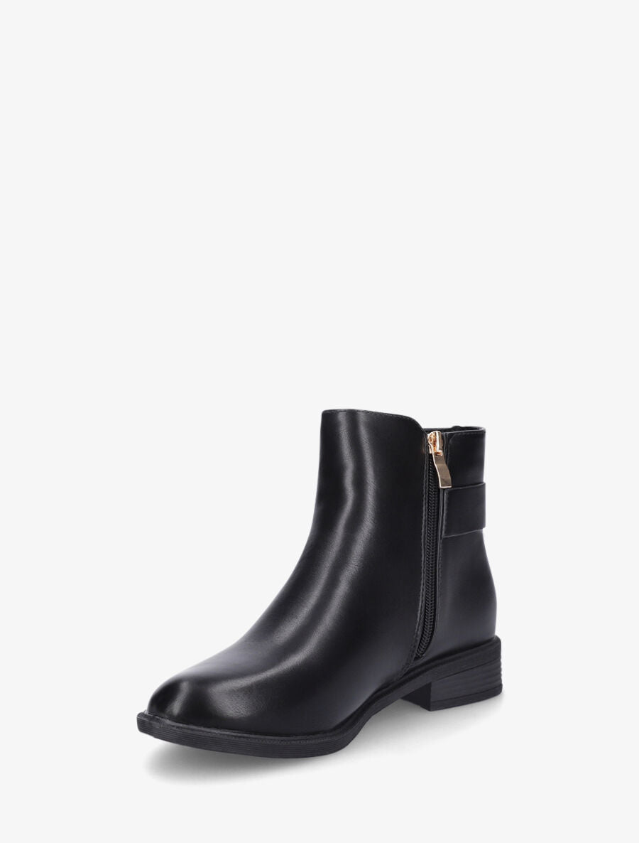 Bottines en simili et sanglées - Noir - 3