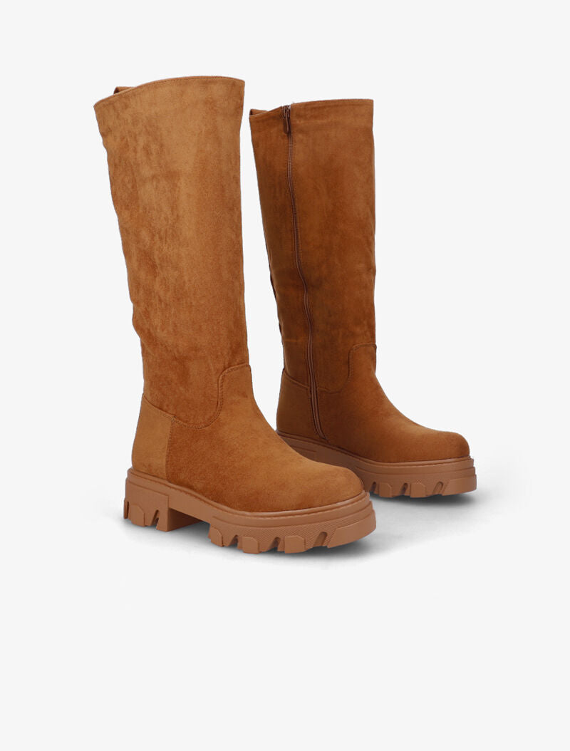 Bottes en suédine - Camel - 1
