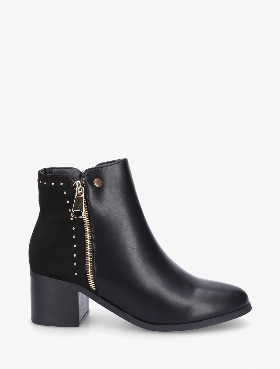 Bottines bi-matière cloutées - Noir - 5