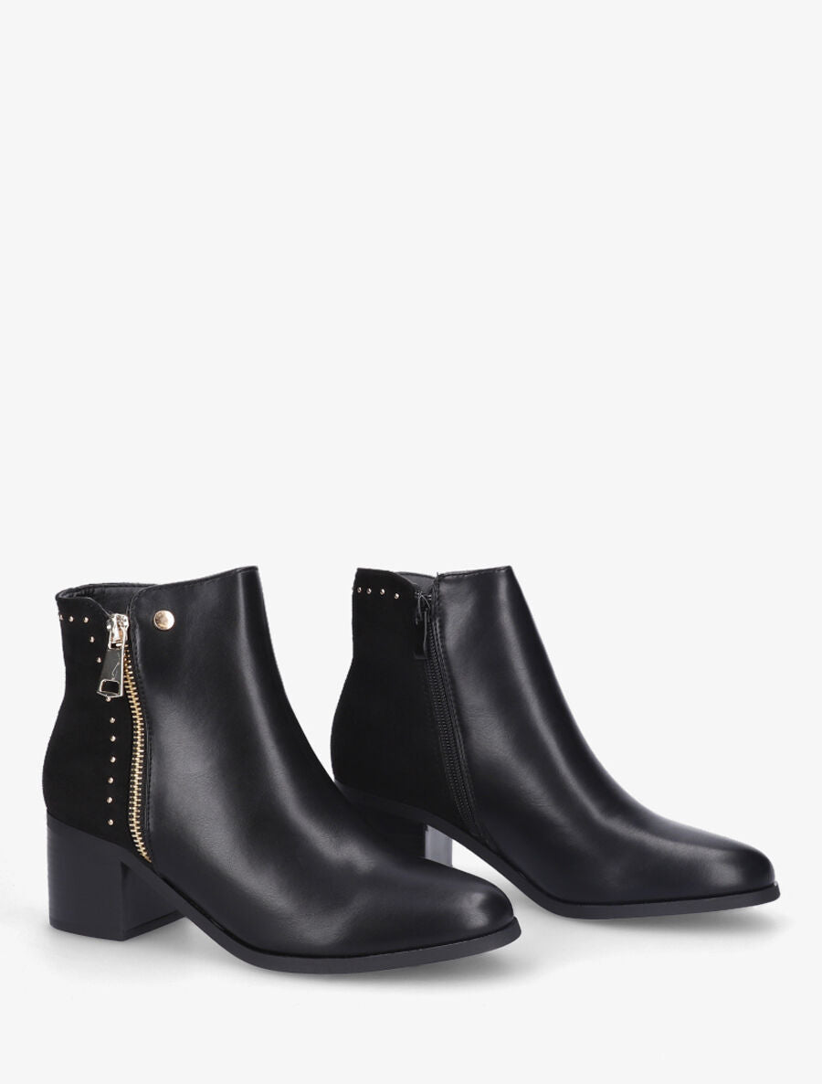 Bottines bi-matière cloutées - Noir - 4