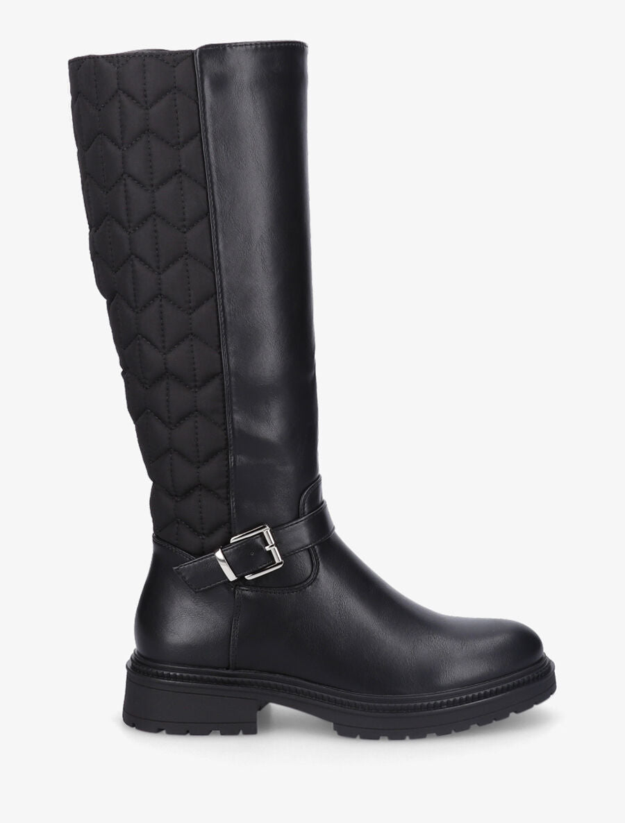 Bottes bi-matière matelassées à boucle - Noir - 1