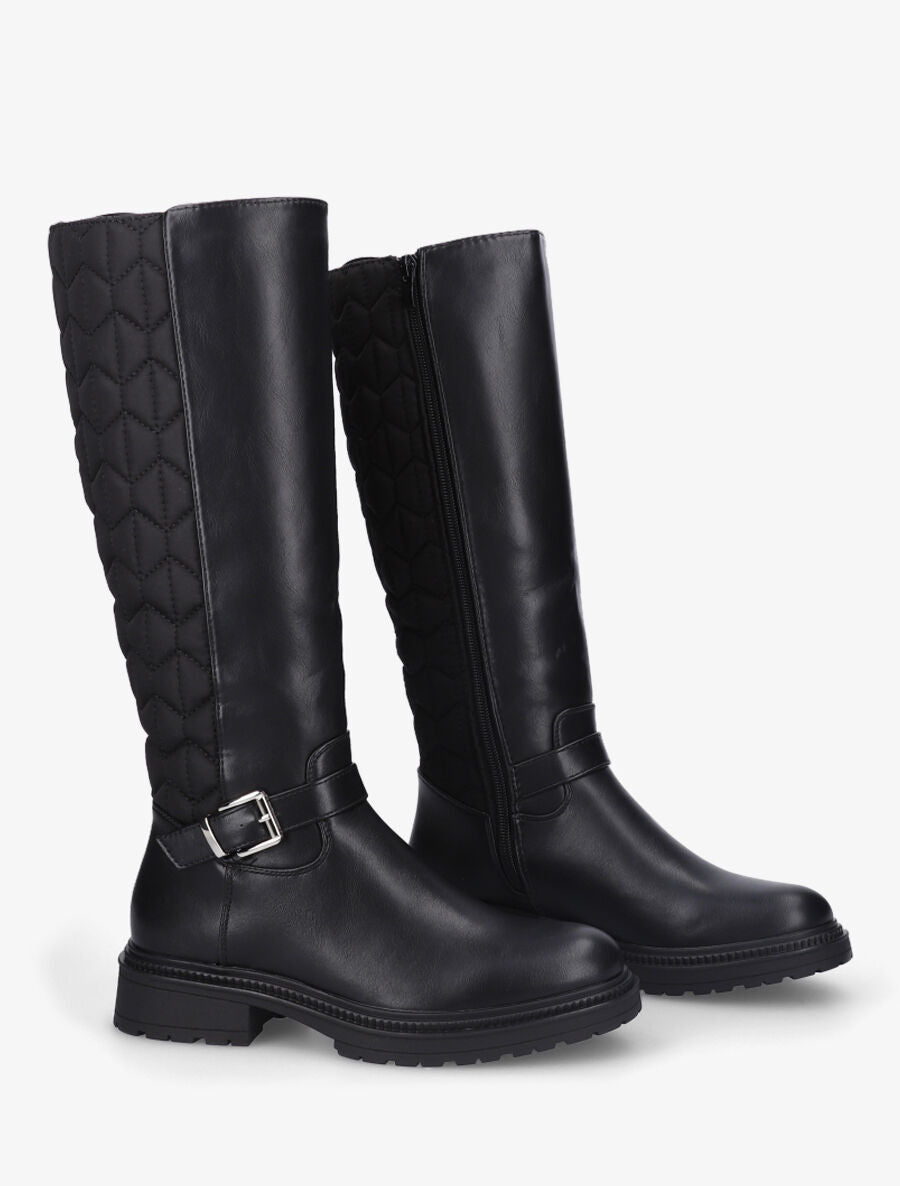 Bottes bi-matière matelassées à boucle - Noir - 4