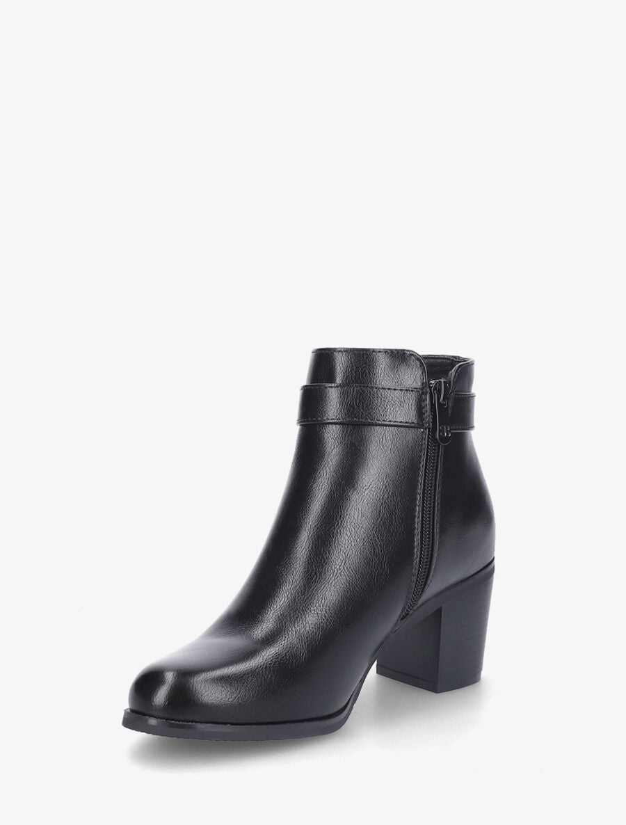 Bottines en simili à boucle - Noir - 3