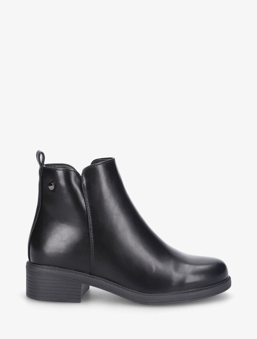 Bottines basiques en simili - Noir - 5