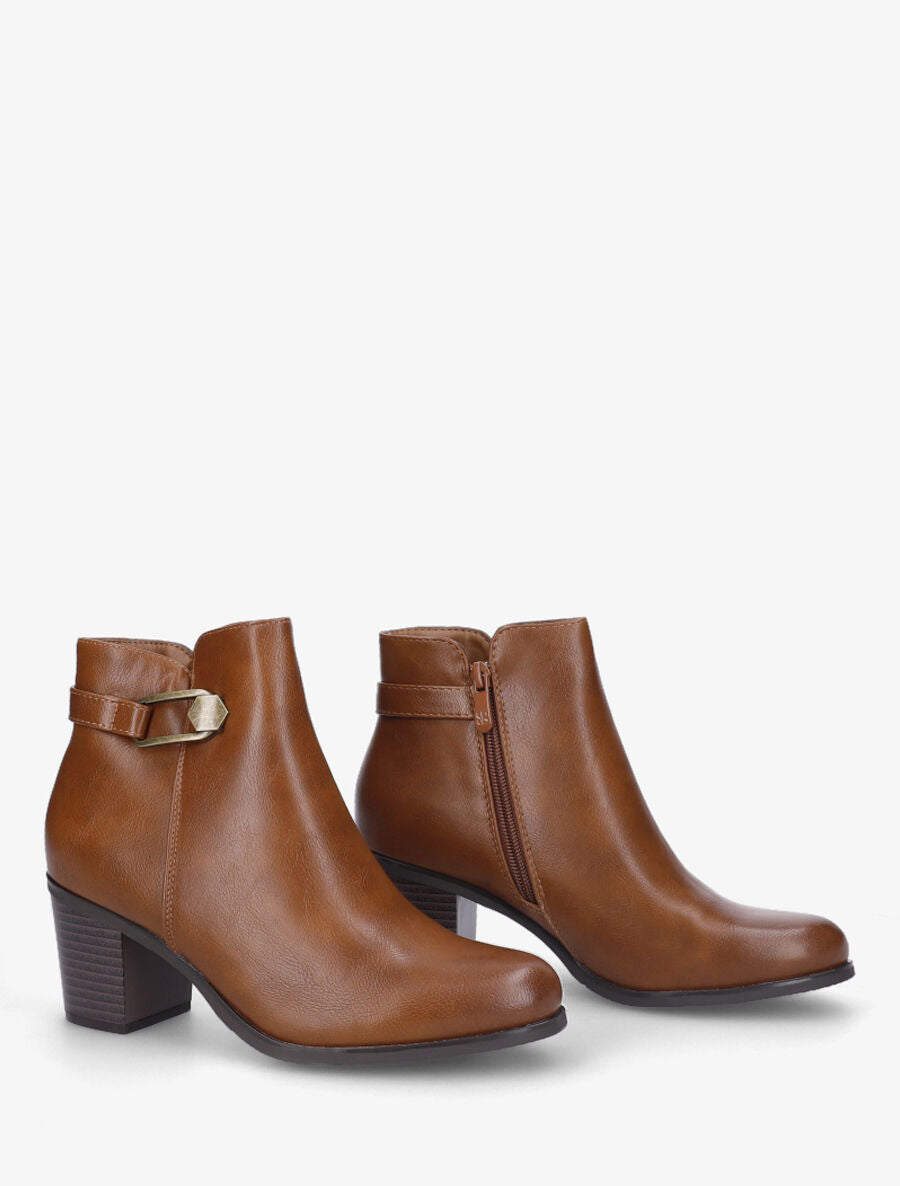 Bottines classiques à boucle - Camel - 4