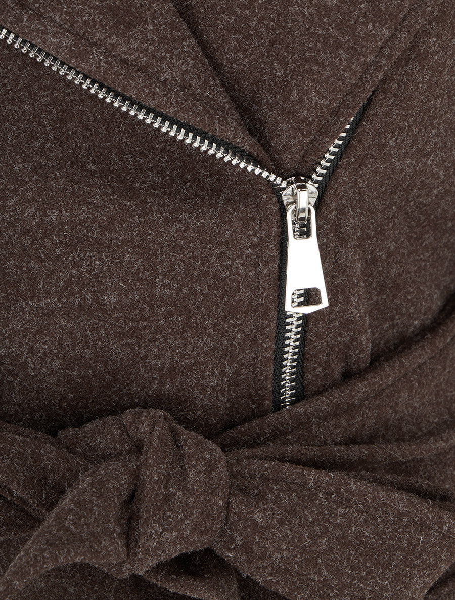 Duffle-coat uni à capuche - Marron - 3