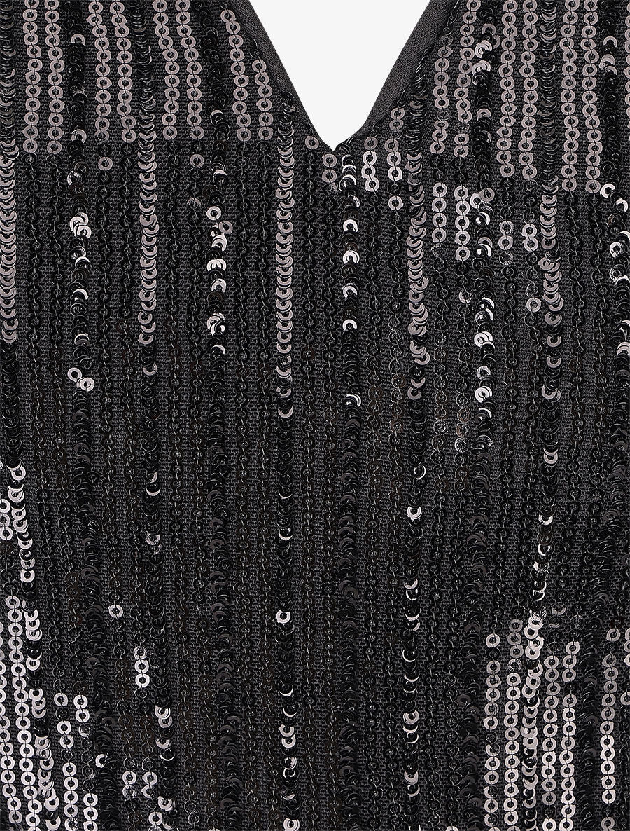 Robe sequins et volants - noir - 3