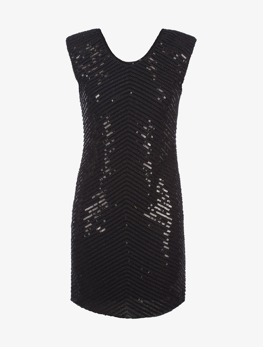 Robe à sequins basic - noir - 1