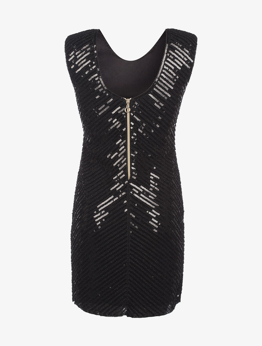 Robe à sequins basic - noir - 2