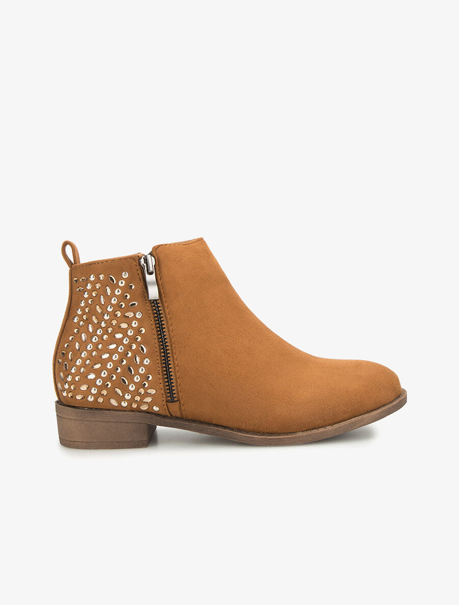 Boots arrière strass ovales - camel - 5