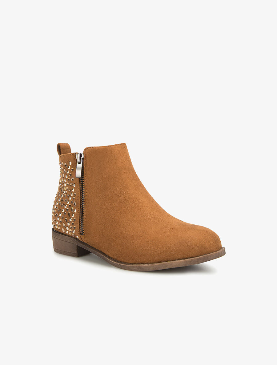 Boots arrière strass ovales - camel - 2
