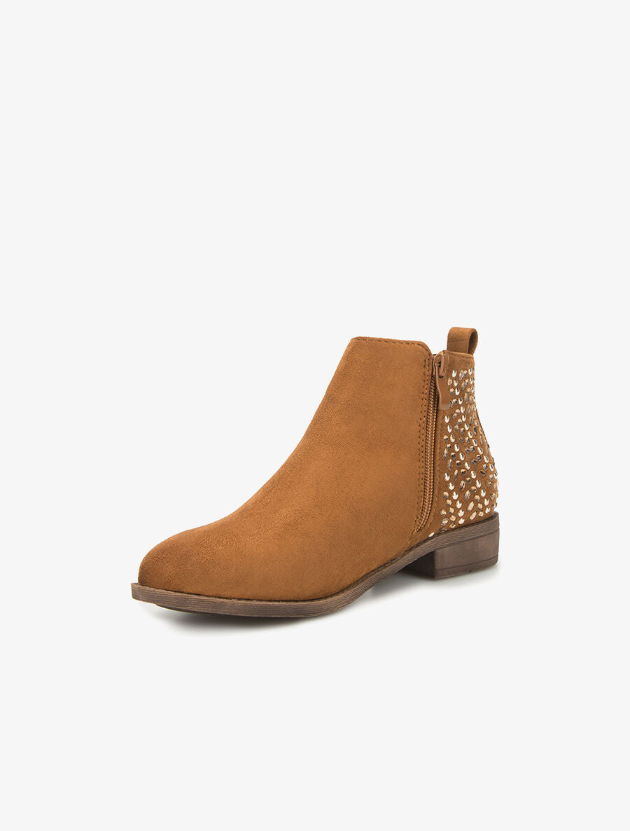 Boots arrière strass ovales - camel - 3